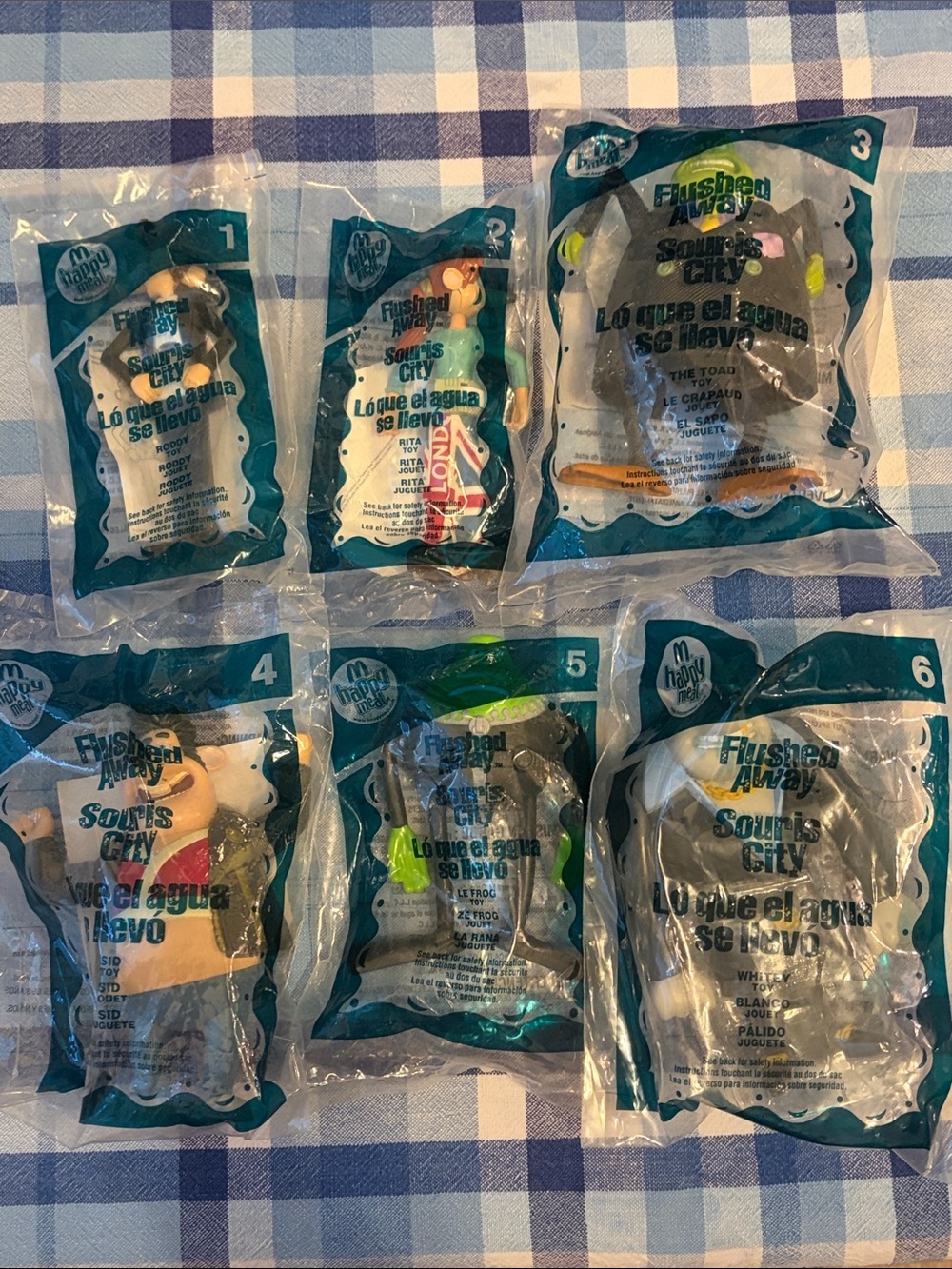 Flushed Away Souris City McDonald's Happy Meal Toy Set (6 Pieces) - Multicolor
